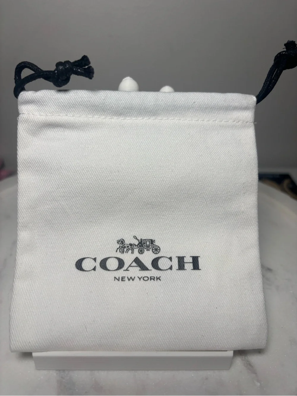 COACH Crystal Pavé C Stud Earrings - Gold NWT comes with dusty! - Picture 3 of 3